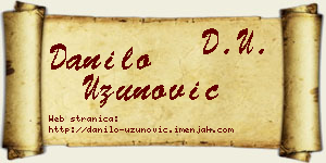 Danilo Uzunović vizit kartica